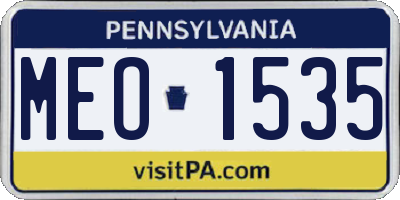 PA license plate MEO1535