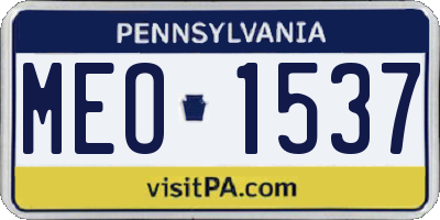 PA license plate MEO1537