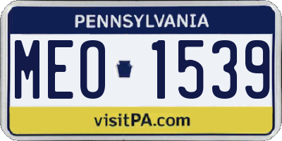 PA license plate MEO1539