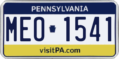 PA license plate MEO1541