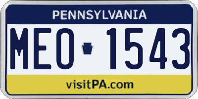 PA license plate MEO1543