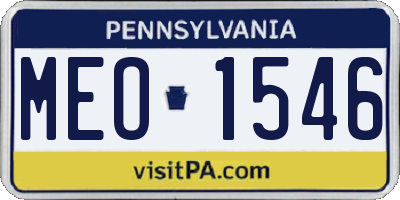 PA license plate MEO1546