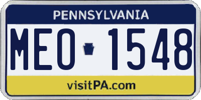 PA license plate MEO1548
