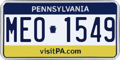 PA license plate MEO1549