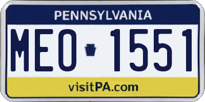 PA license plate MEO1551