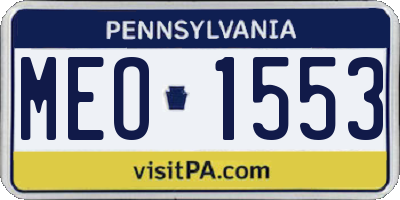 PA license plate MEO1553