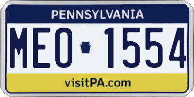 PA license plate MEO1554