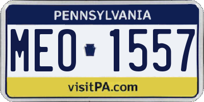 PA license plate MEO1557