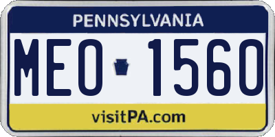 PA license plate MEO1560