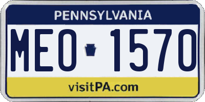 PA license plate MEO1570