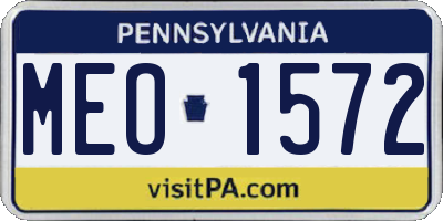 PA license plate MEO1572