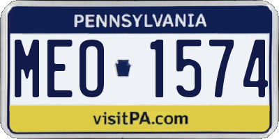 PA license plate MEO1574