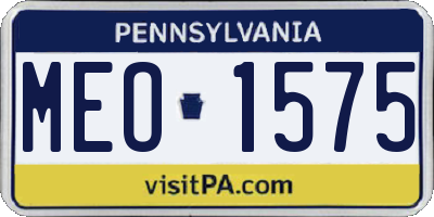 PA license plate MEO1575