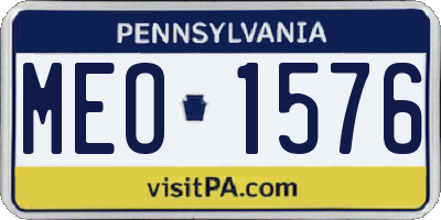 PA license plate MEO1576