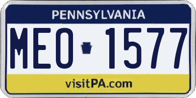 PA license plate MEO1577
