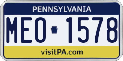 PA license plate MEO1578