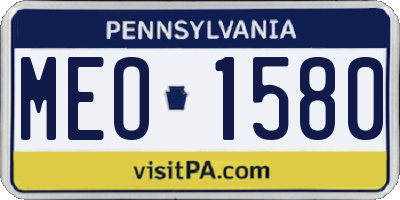 PA license plate MEO1580