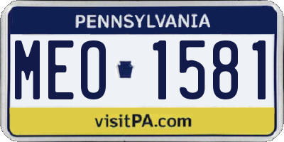 PA license plate MEO1581
