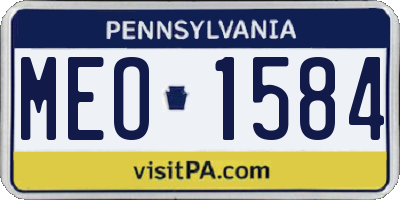 PA license plate MEO1584
