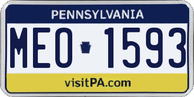 PA license plate MEO1593