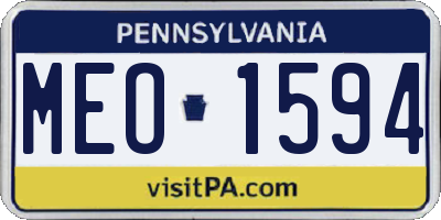 PA license plate MEO1594