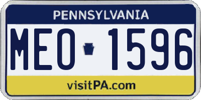 PA license plate MEO1596