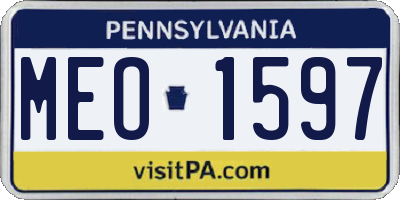 PA license plate MEO1597