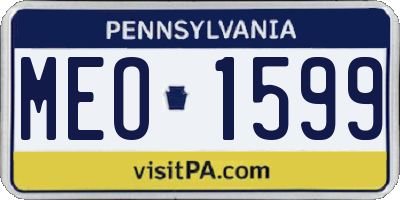 PA license plate MEO1599