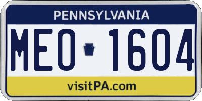 PA license plate MEO1604