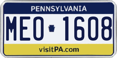 PA license plate MEO1608