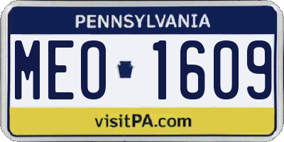 PA license plate MEO1609
