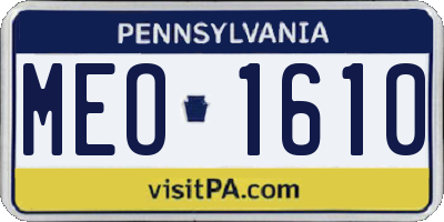 PA license plate MEO1610