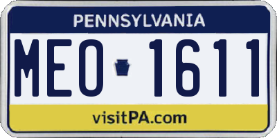 PA license plate MEO1611