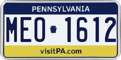 PA license plate MEO1612