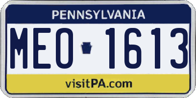 PA license plate MEO1613