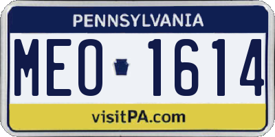 PA license plate MEO1614