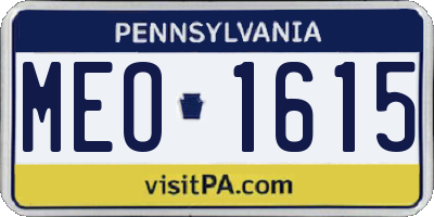 PA license plate MEO1615