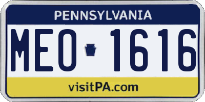 PA license plate MEO1616