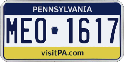 PA license plate MEO1617