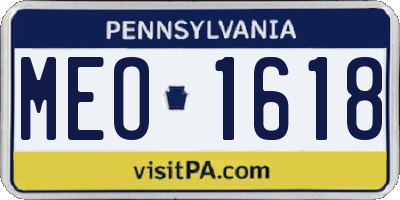 PA license plate MEO1618