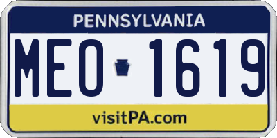 PA license plate MEO1619