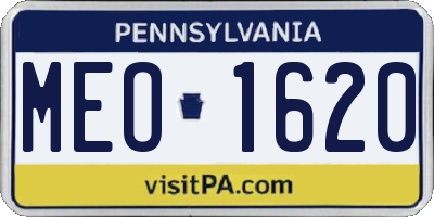 PA license plate MEO1620
