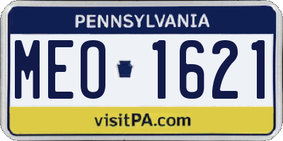 PA license plate MEO1621