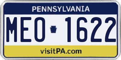 PA license plate MEO1622