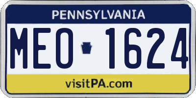 PA license plate MEO1624