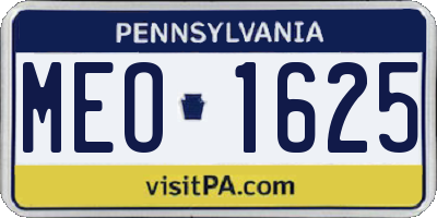 PA license plate MEO1625