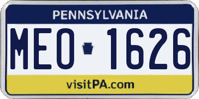 PA license plate MEO1626