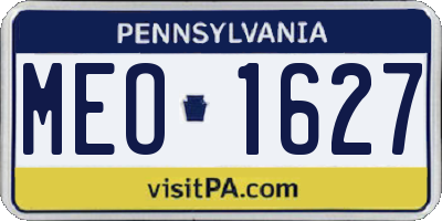 PA license plate MEO1627