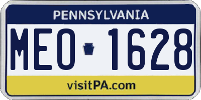 PA license plate MEO1628