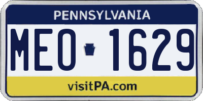 PA license plate MEO1629